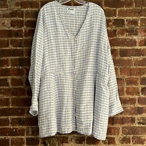 Flax Button Front Tunic